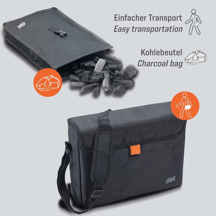 Esbit Edelstahl Kohlegrill, klappbar Silber, Silber