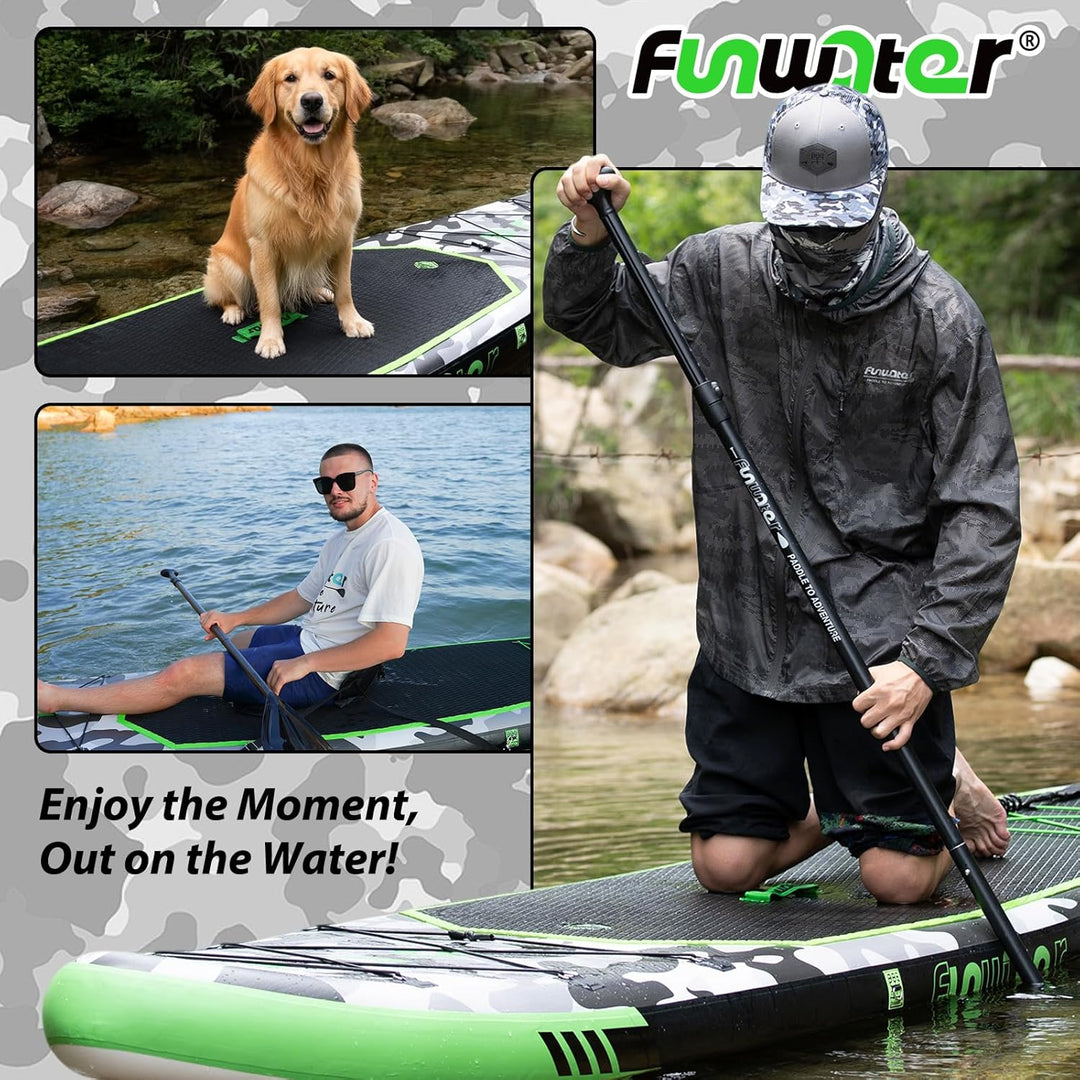 FunWater 10'6"–11'6" SUP Board, aufblasbares Stand-Up Paddle Board für alle Könnensstufen, ideal für