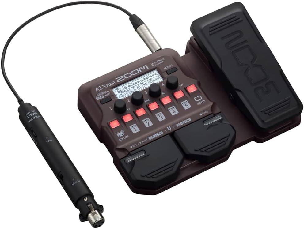 Zoom A1X FOUR Acoustic Guitar Multi-Effects Pedal Single, Single