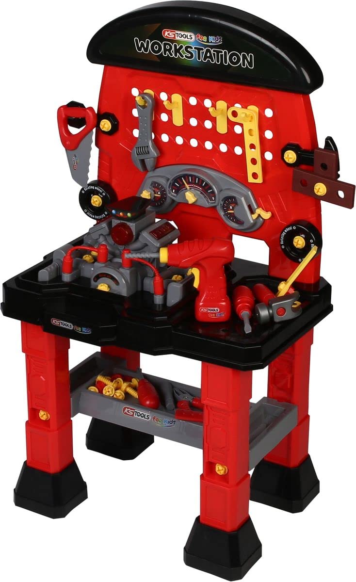 KS TOOLS for Kids 100074 Workstation | Werkbank für Kinder | 100074, Werkzeugsatz