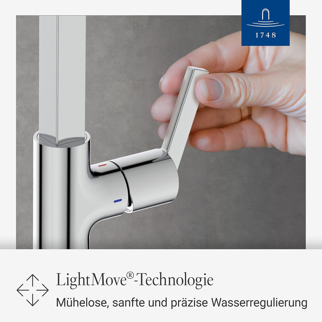 Villeroy & Boch Variaro Küchenarmatur, Niederdruck Armatur Küche, 306 mm Auslaufhöhe, 360° schwenkba