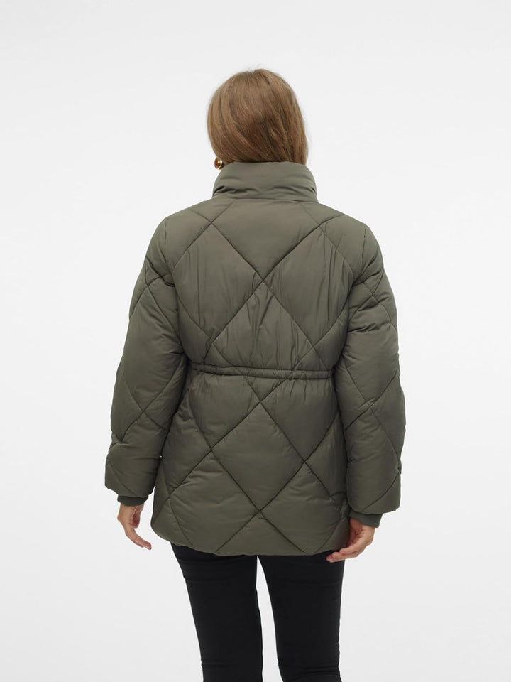 MAMALICIOUS Female Jacke Hoch geschlossen Gerippte Ärmelbündchen Mantel Kambaba L, Kambaba L