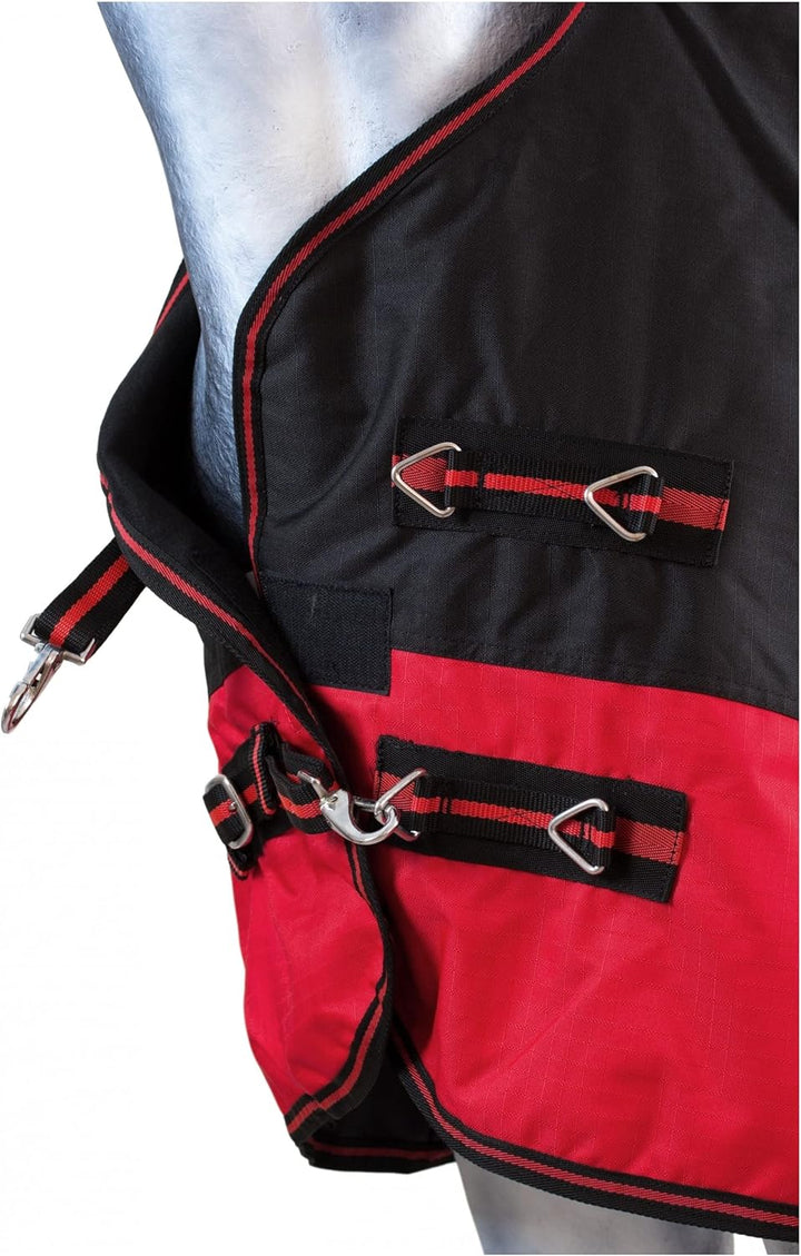 RL24 - Winterdecke High Neck 200g Füllung 600D BASICLINE schwarz/rot 95cm Schwarz/Rot (Altes Modell)