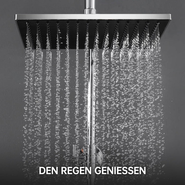 Auralum Duscharmatur Komplettset, Regendusche mit Duscharmatur, Duschsystem Duschset mit Duschkopf,