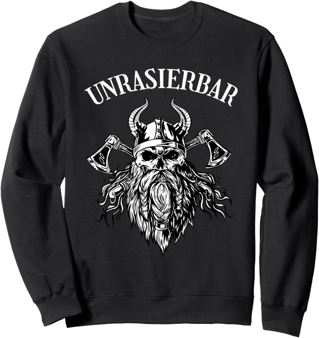 Bartträger Bart Wikinger Lustig Spruch Unrasierbar Geschenk Sweatshirt