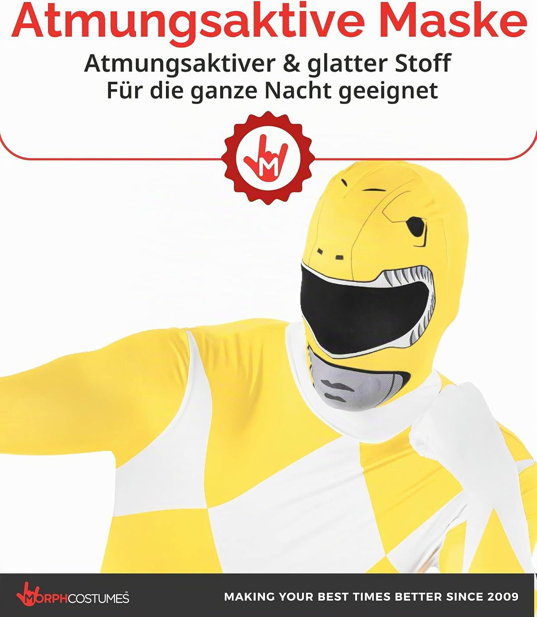 Morphsuits Power-Rangers Kostüm Gelb M, Gelb M