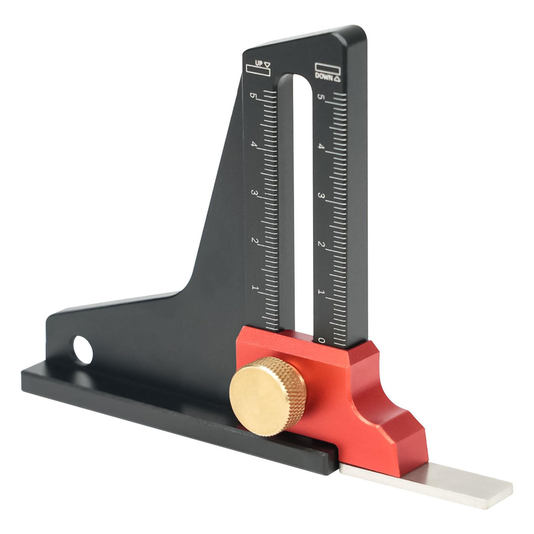Tiefe Höhe Sägelehre Tischsäge Tiefe-Höhe Messgerät Aluminiumlegierung Höhenmesser für Tischler Holz