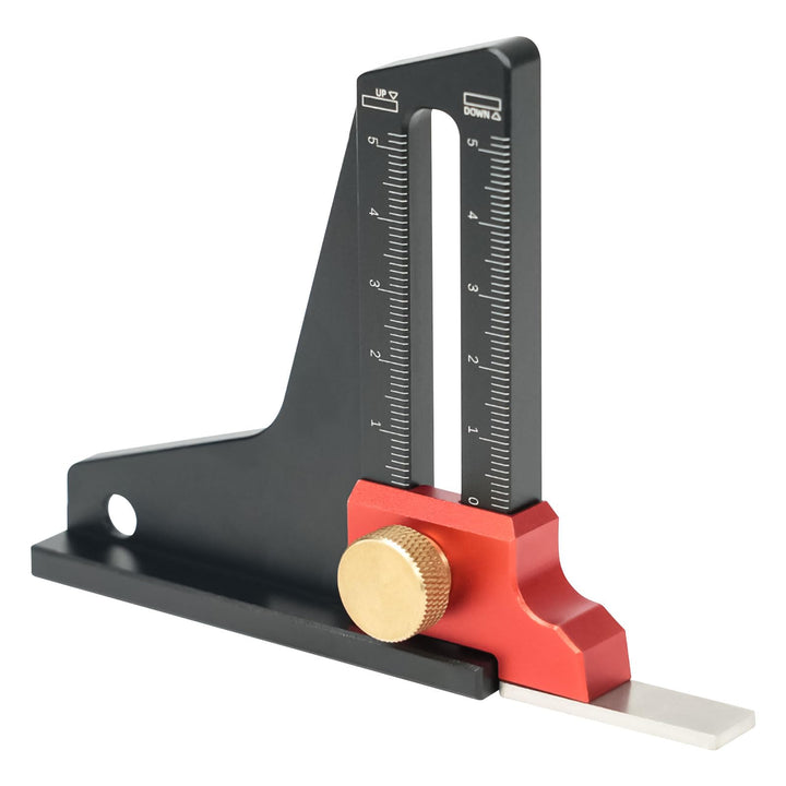 Tiefe Höhe Sägelehre Tischsäge Tiefe-Höhe Messgerät Aluminiumlegierung Höhenmesser für Tischler Holz