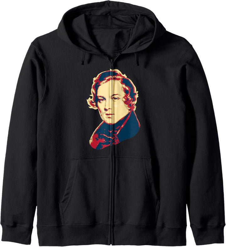 Robert Schumann Komponist für klassische Musik im Retro Kapuzenjacke