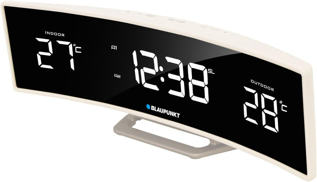 Blaupunkt CR12WH Radiowecker mit LED-Display, Temperatur Innentemperatur Aussentemperatur Uhrzeit We