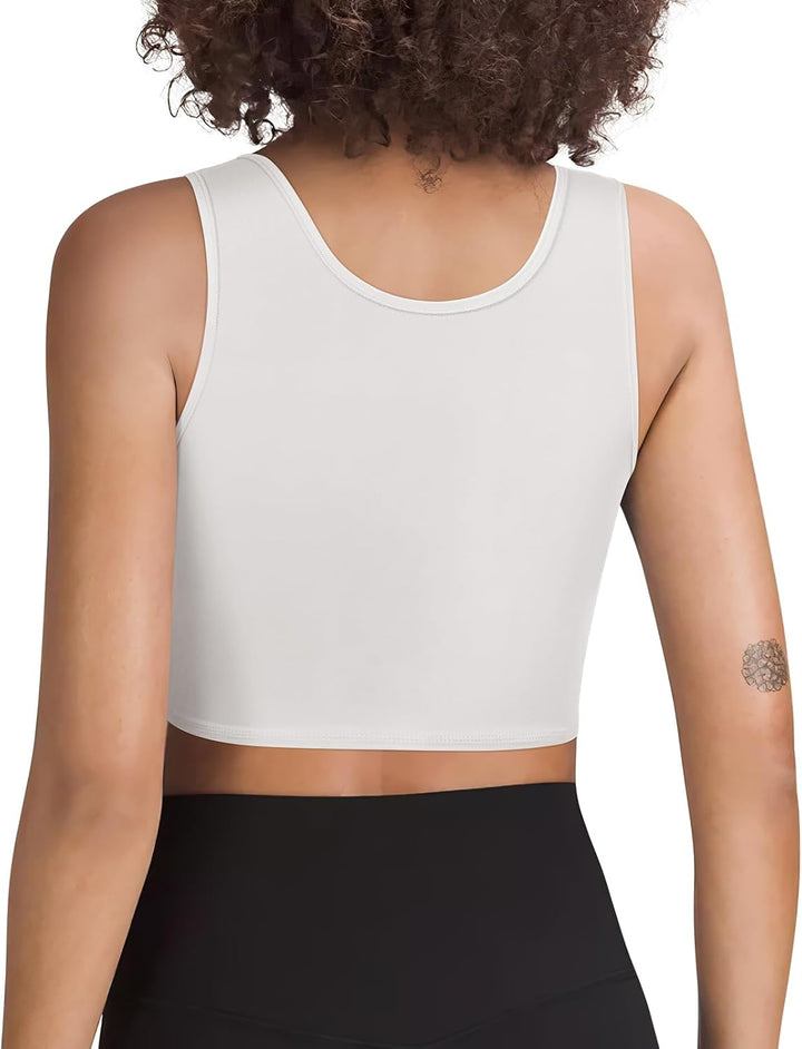 Transgender Brust Binder FTM Binder Trans Halb Breast Binder BH Kompression Tank Top Weiss XXL, Weis