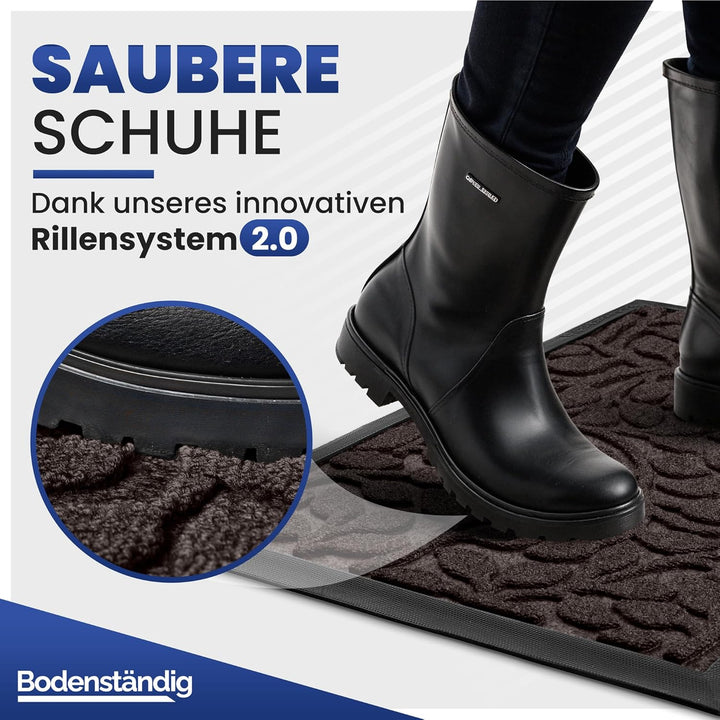 Bodenständig® Fussmatte aussen und innen [robust] - Saubere Schuhe Dank geriffelter Oberseite - Perf