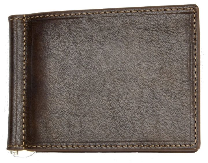 Exklusive Braun Italienische Kleine Geldbörse aus Echtem Leder ohne Münztasche