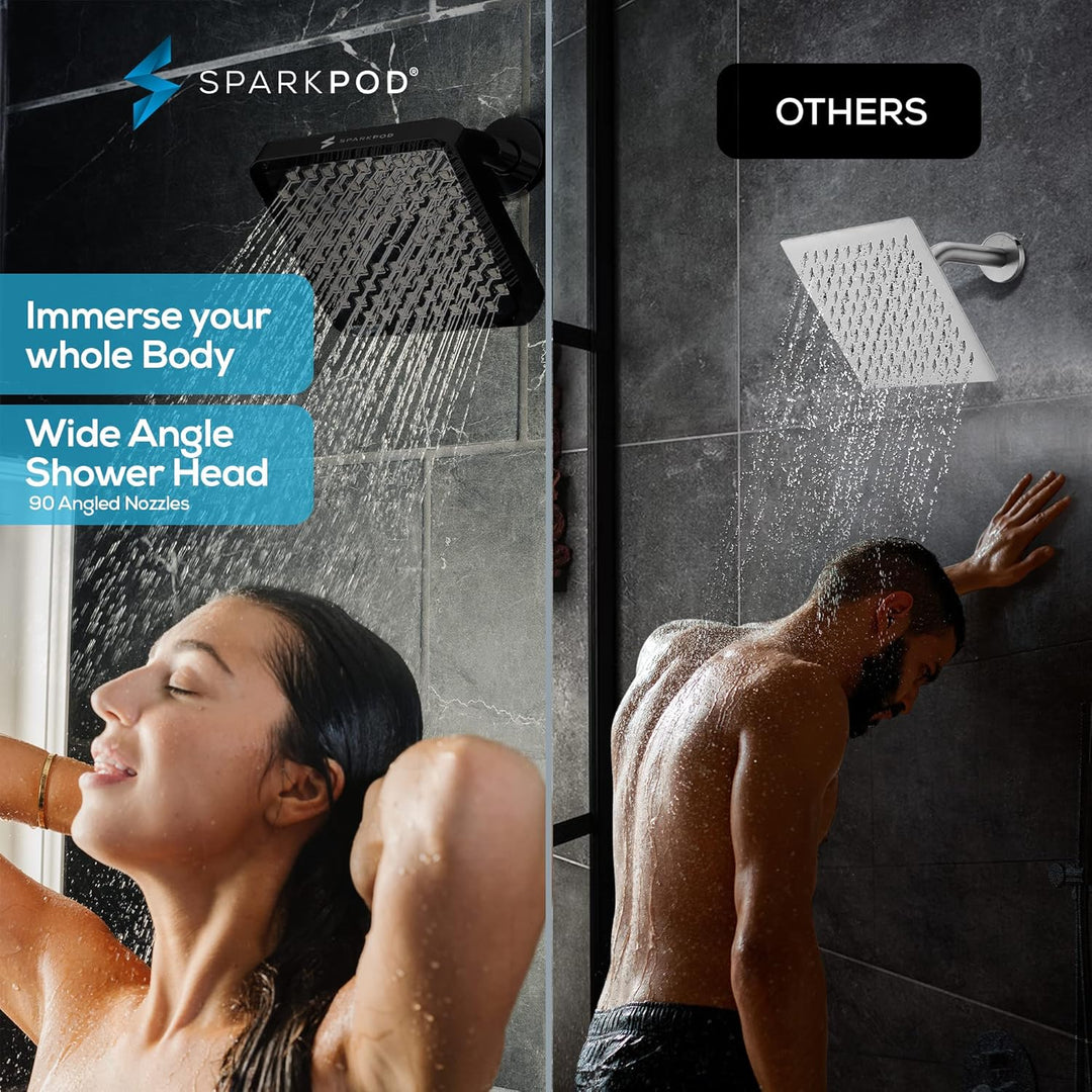 SparkPod Duschkopf – Hochdruckregen – Luxuriöser moderner Look – werkzeuglose 1-Minuten-Installation