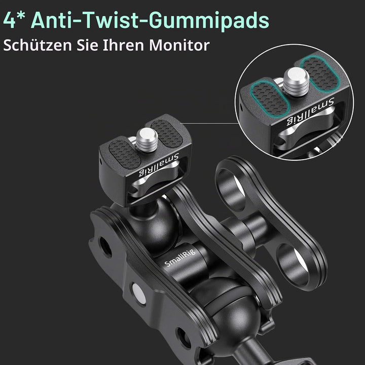 SmallRig Articulating Arm mit doppeltem Kugelkopf von 360° einstellbarem Drehung und mit 1/4 "Schrau