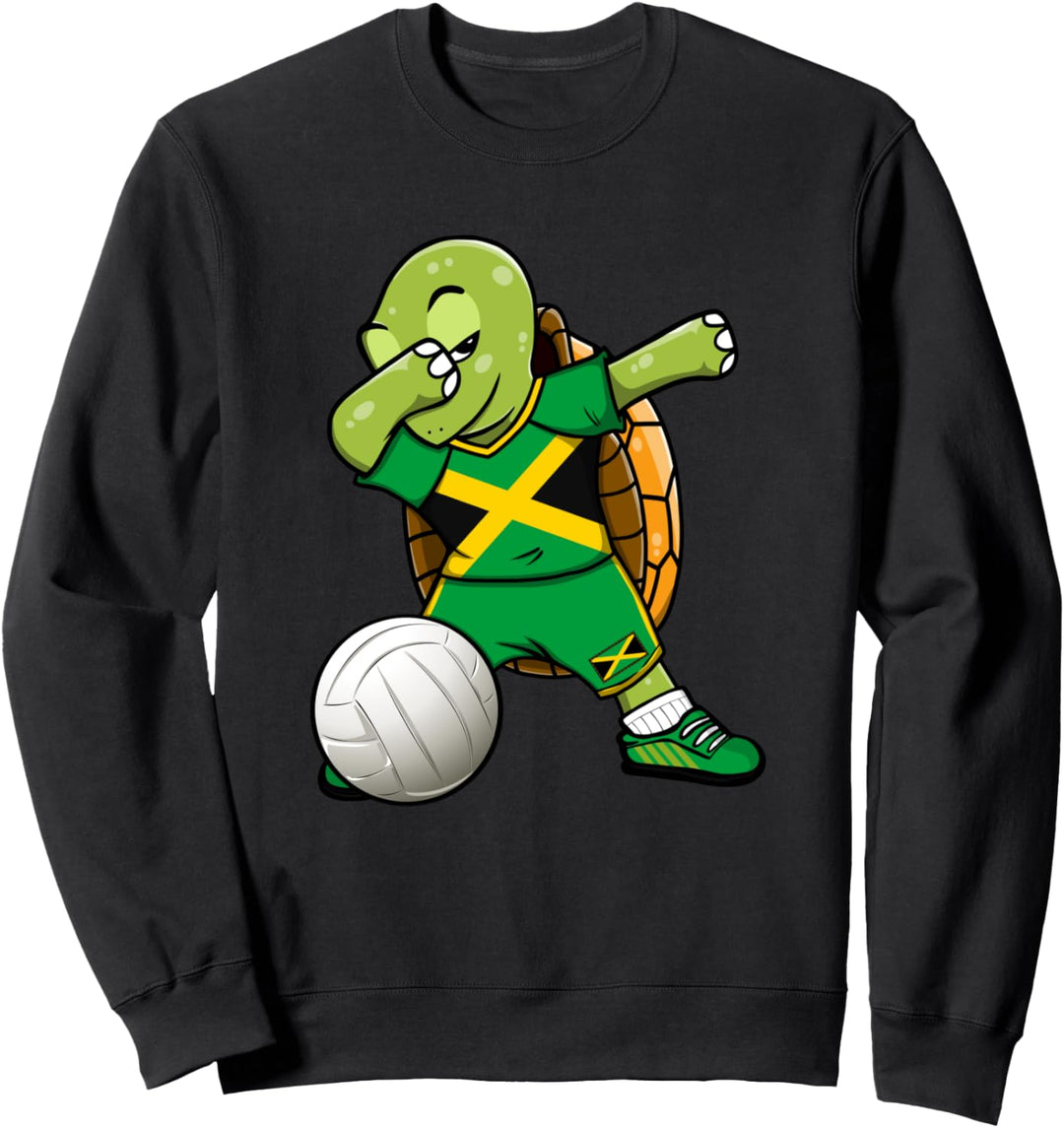 Dabbing Schildkröte Jamaika Volleyball Jamaikanische Flagge Sweatshirt