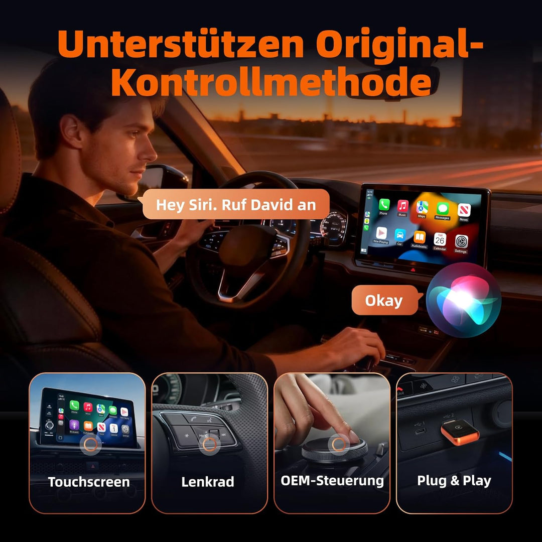 LINGHUANG CarPlay Wireless Adapter for Apple iPhone &amp; Android Auto Wireless Adapter, Upgrade von Wir