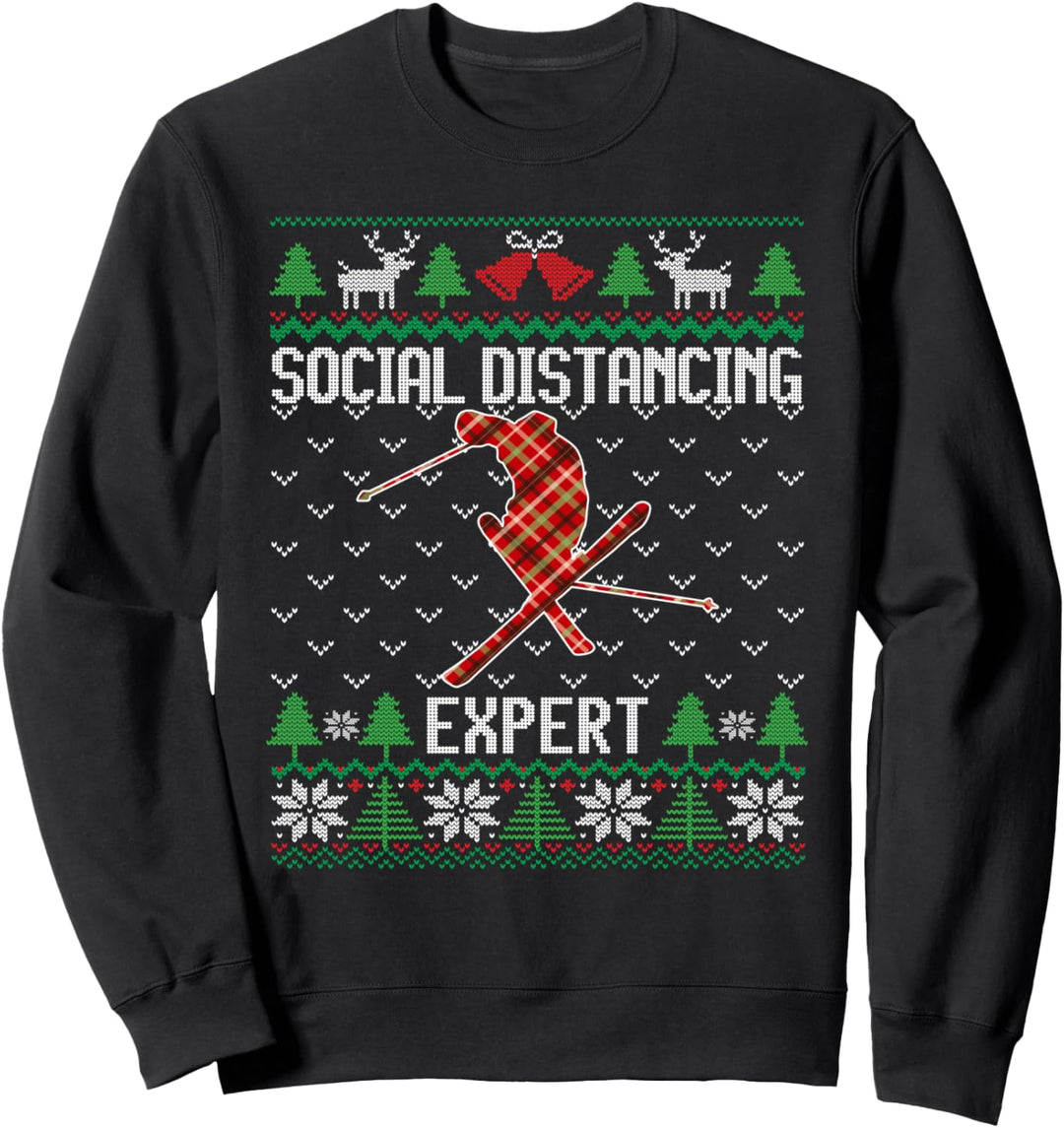 Skiing Social Distancing Expert | Skier Christmas | Ski Sweatshirt