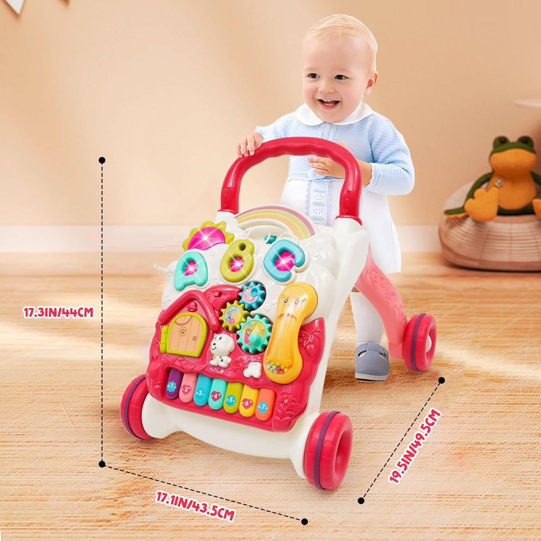 Lauflernwagen, Multifunktionale lauflernhilfe mit Licht-Regulierbarer Geschwindigkeit-Musik und abne