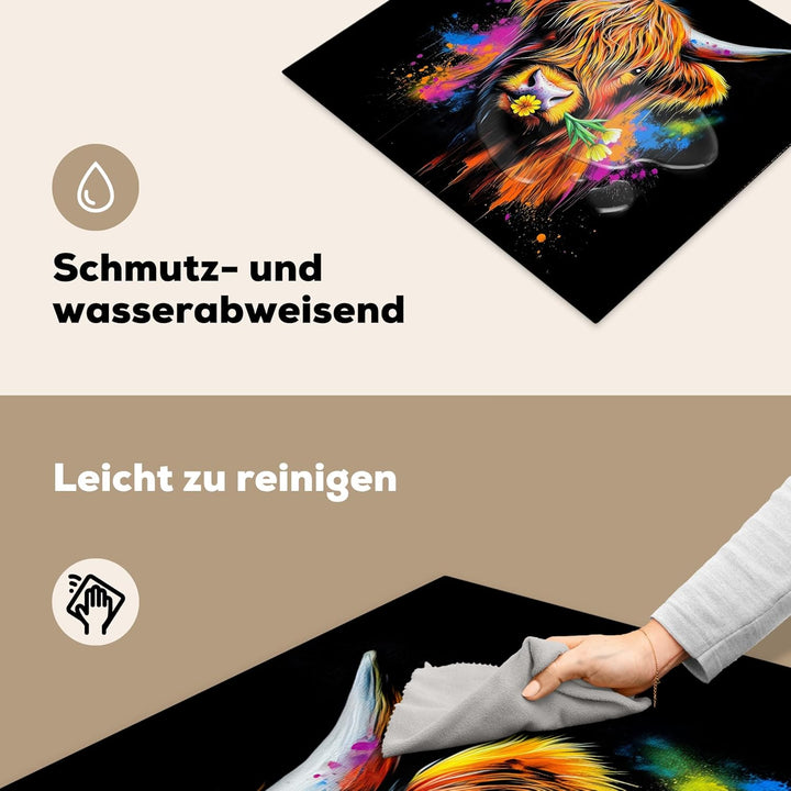 KitchenYeah© Herdabdeckplatte 59x51 cm Einteilig Ceranfeld Abdeckplatte Küche Deko Ceranfeldabdeckun