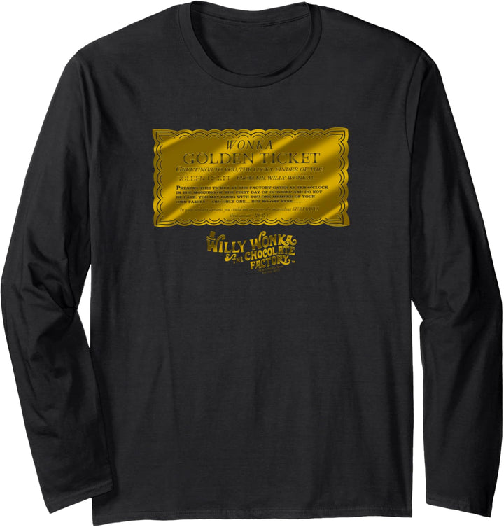 Willy Wonka Golden Ticket Langarmshirt