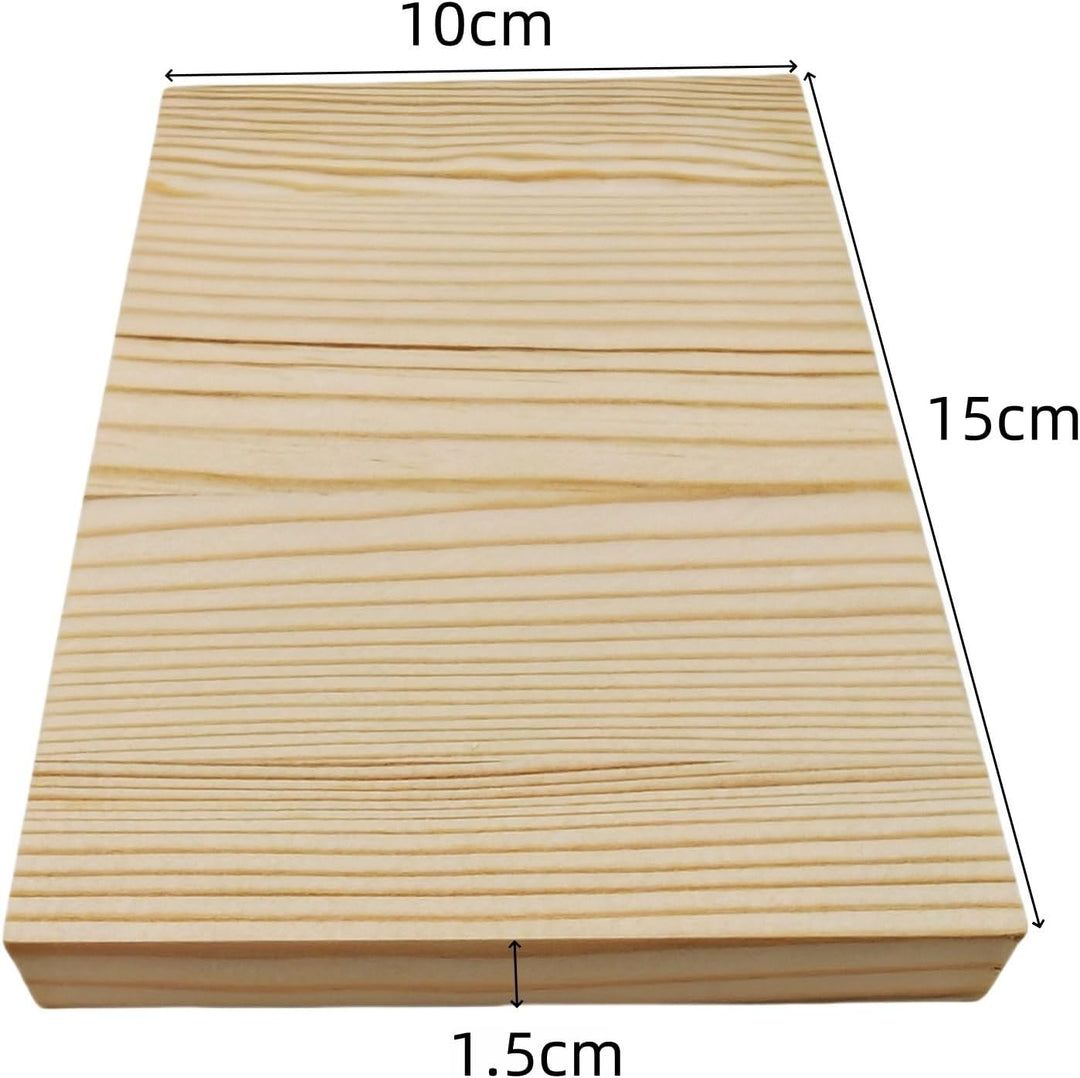 Rechteckige Holzbretter, unlackierte Holzblöcke zum Basteln, 15 x 10 x 1,5 cm, blanko, zum Schnitzen