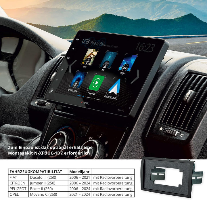 ZENEC Z-E3771 1-DIN DAB+ Infotainer mit CP/GAA