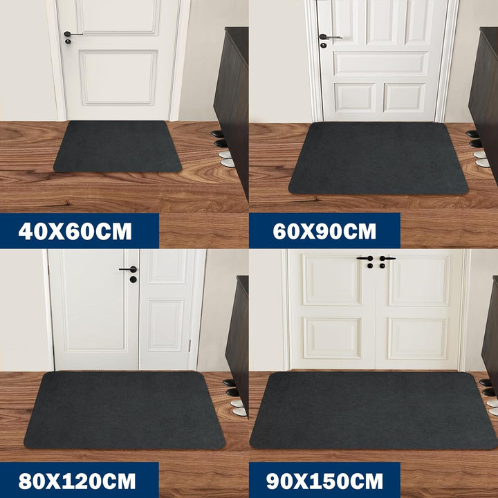 Schmutzfangmatte 60x90cm,Superdünn Innen Fussmatte,Saugfähiges Rutschfester Teppich,strapazierfähige