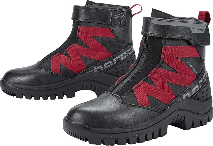 Pharao Siljan WP Damen Motorradschnürstiefel - Wasserdicht - Kurz - Schwarz, Schwarz 40 EU