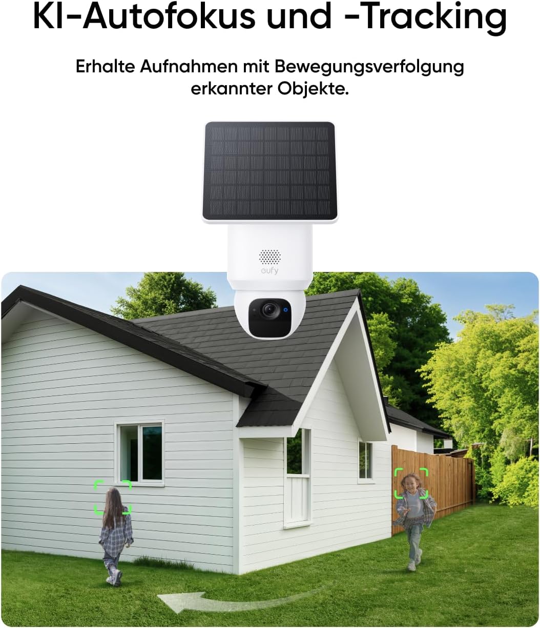 eufy eufyCam Solo E30, 2er-Pack, Solar Überwachungskamera, 360° Schwenk, KI-Tracking, 2K-Qualität, K