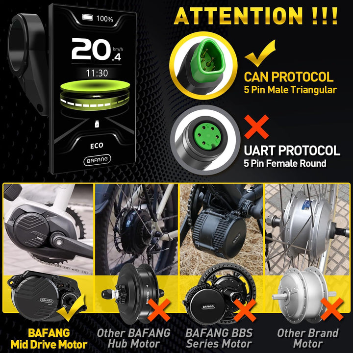 Bafang eBike Display UART CAN Protokoll DPC18 / DPC010 für BBS01B BBS02B BBS-HD Mid Motor M620, M600