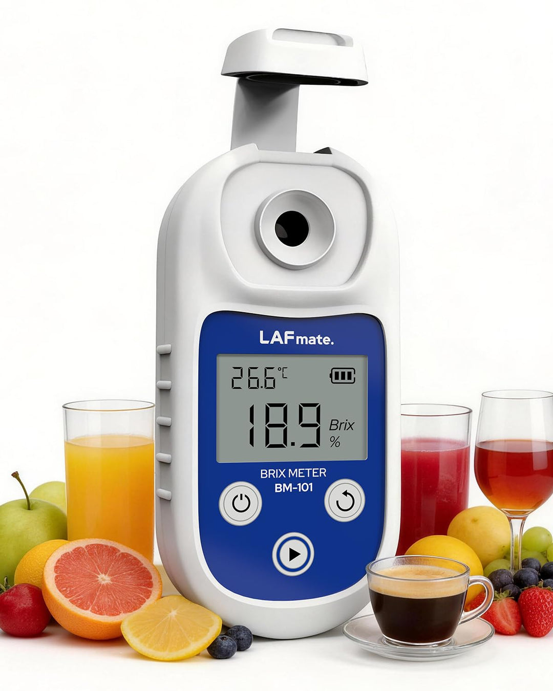 Digitales Refraktometer 0-55% ±0,2%, BM101 Brix Refraktometer mit ATC, IP65 Refraktometer Brix für S