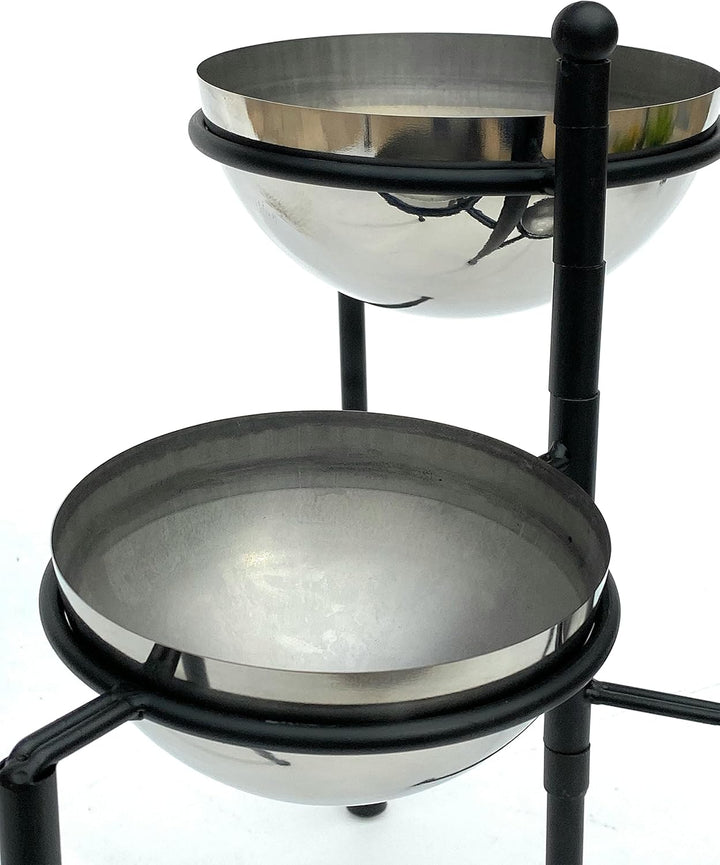 DanDiBo Blumentreppe Metall Rund 46 cm Blumenständer mit 3 Töpfe Silber 96082 Blumenständer Blumensä