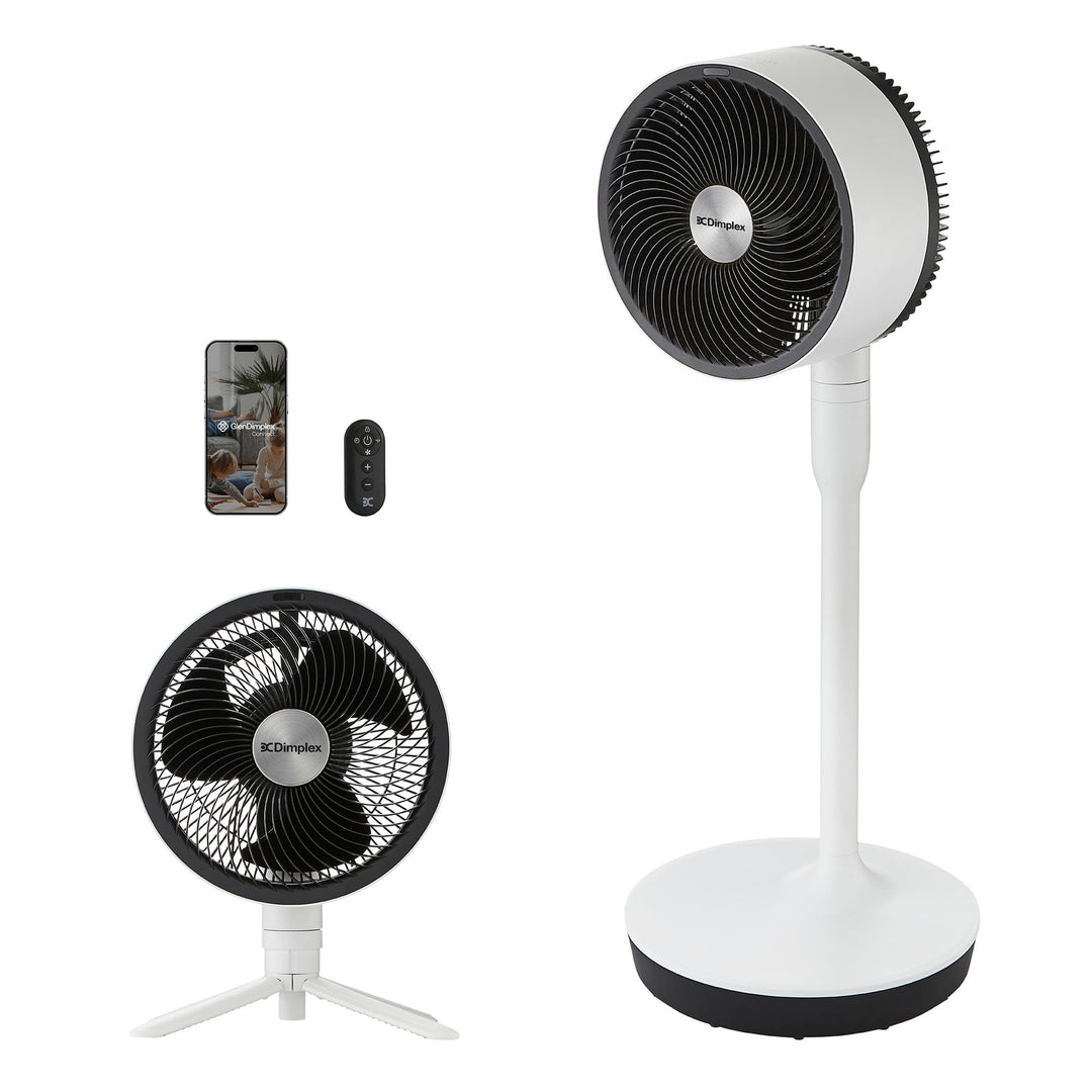 DIMPLEX DUOCOOL 2-in-1 Smart Ventilator, Standventilator & Tischventilator mit 5 Geschwindigkeiten,