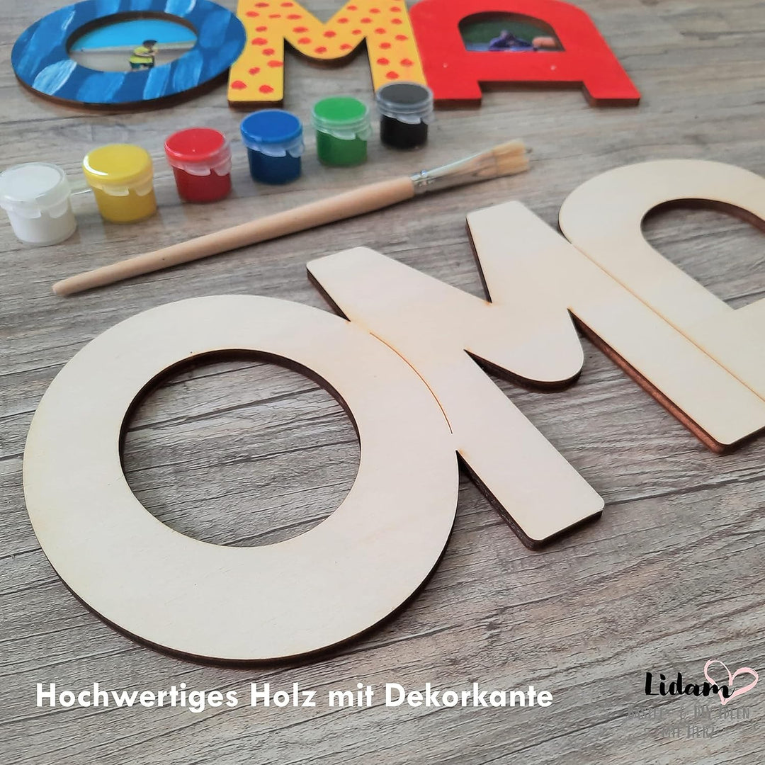 LIDAM Oma Geschenk Enkel | Einfach &amp; Schön | Holznamen bemalen | Geschenk für Oma, OMA