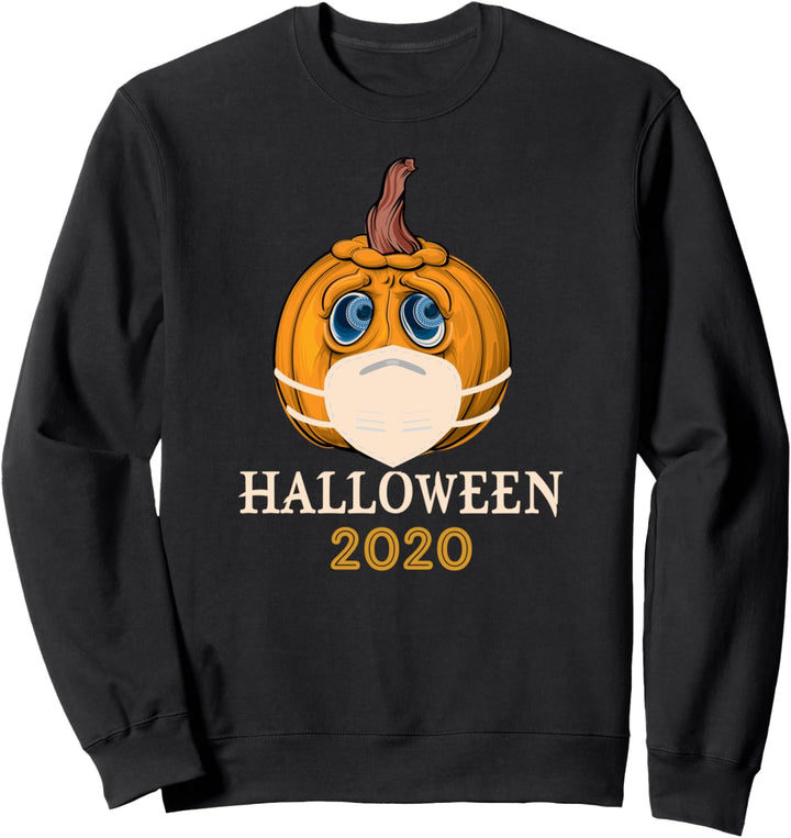 Halloween 2020 Kürbis mit Mundschutz / Lustiges Halloween Sweatshirt