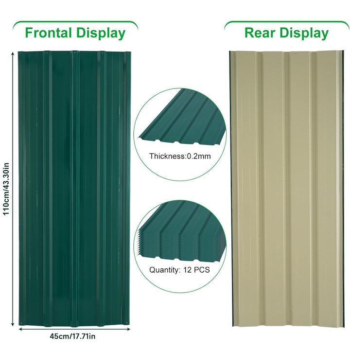 12x Trapezblech 7 m², 110 x 45 cm, Metal Verzinkt Rostresistent Wetterfest Profilblech Dachblech Wel