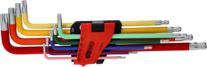 Torx-Kugelkopf-Winkelstiftschlüssel-Satz, Extra lang, 9-tlg