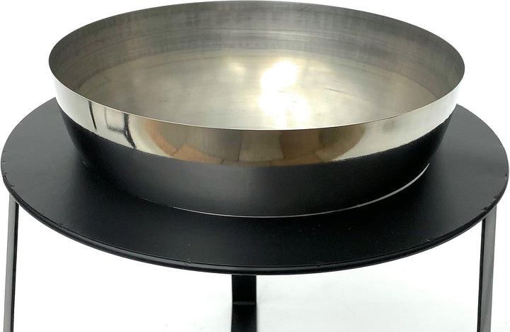 DanDiBo Blumenhocker Metall mit Topf Schwarz Silber 34 cm Blumenständer 96091 L Blumensäule Modern P