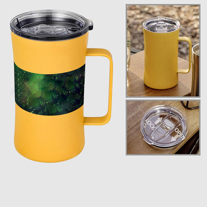Generisch Isolierbecher Mit Griff | Tragbarer Trinkbecher Mit Deckel | Spritzwassergeschützter Isoli