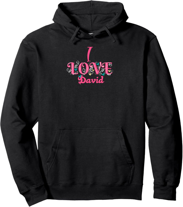I Love David Couples Matching Valentinstag Pullover Hoodie