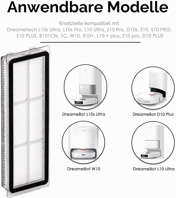 (12 Stück) HEPA Filter für Dreame L10s Ultra, L10s Pro, L10 Ultra, Z10 Pro, S10, S10 PRO, S10 PLUS,