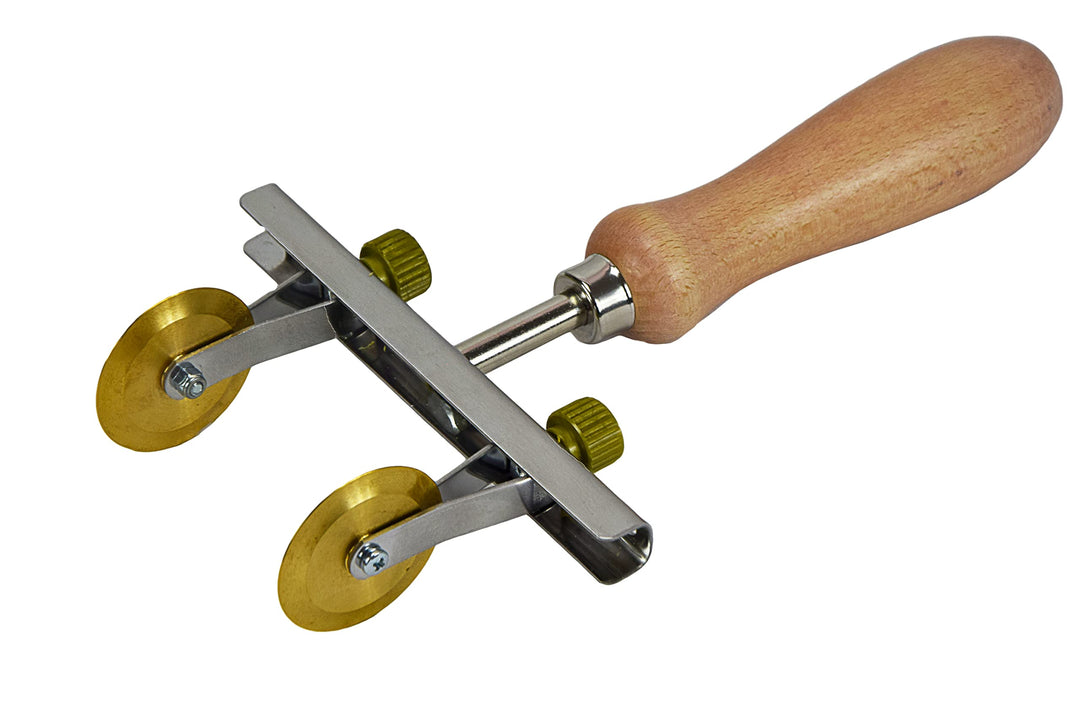 ELETTRO CENTER Art.441 Verstellbarer Nudelschneider mit 2 glatten Klingen aus Messing