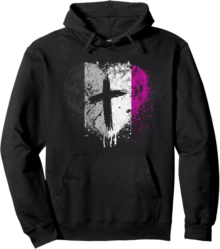 Herz mit Kreuz, Asexuell, Christlich religiös Pullover Hoodie