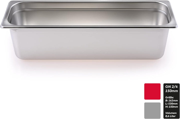GN Behälter Gastronorm 2/4 Edelstahl (150 Millimeter)