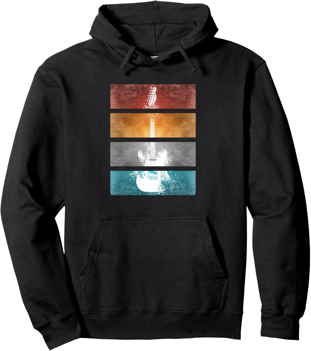 Geschenk für Gitarrenspieler | Gitarrenmotiv Silhouette Pullover Hoodie