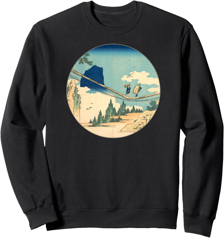 Berühmte Klassische Japanische Kunst Brücke Hokusai Stilvoll Sweatshirt