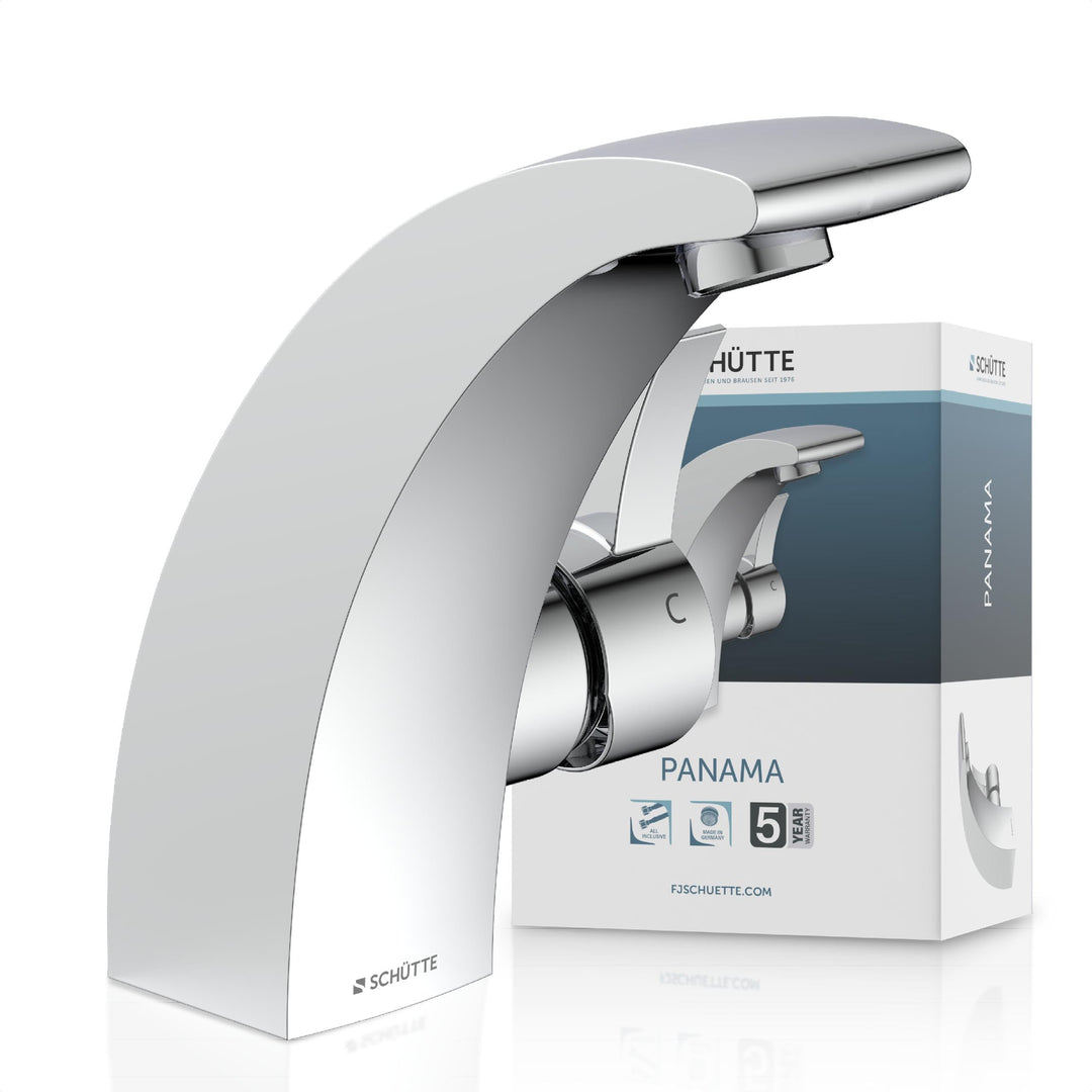 SCHÜTTE 98100 PANAMA Design Wasserhahn Bad, Moderne Waschtischarmatur fürs Badezimmer, Elegante Einh