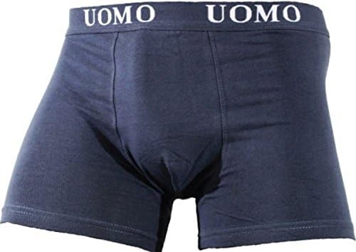 UOMO 10 x Plain Cotton Boxer Shorts Mens Underwear Clasico Black Blue Grey - - Large