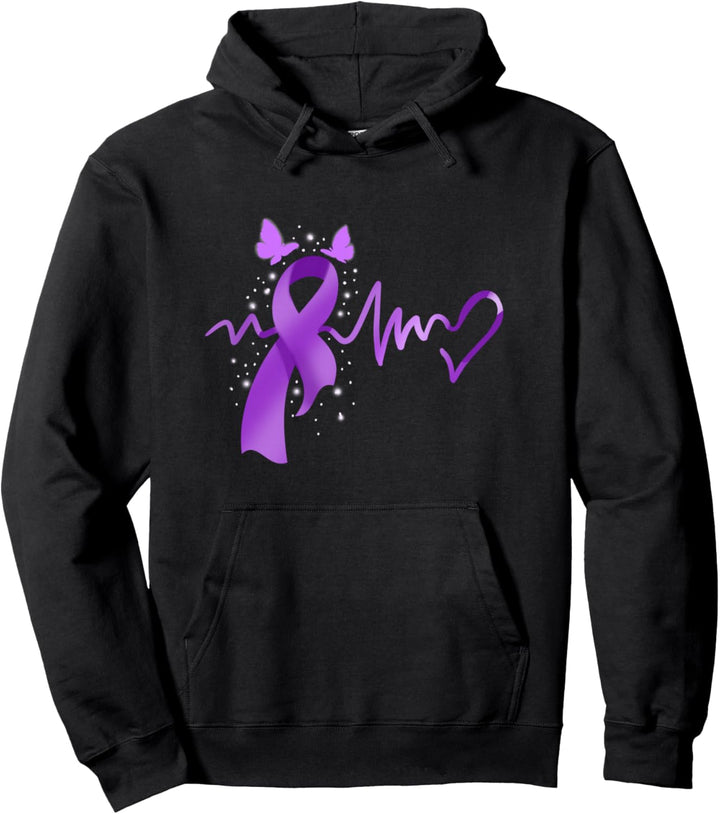 Epilepsie Bewusstsein Heartbeat Pullover Hoodie